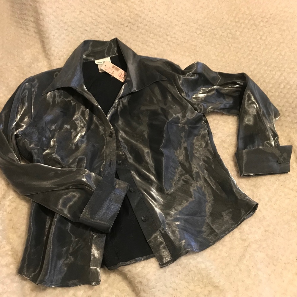 NWT Anne Charles Shimmering Button Down Size XL